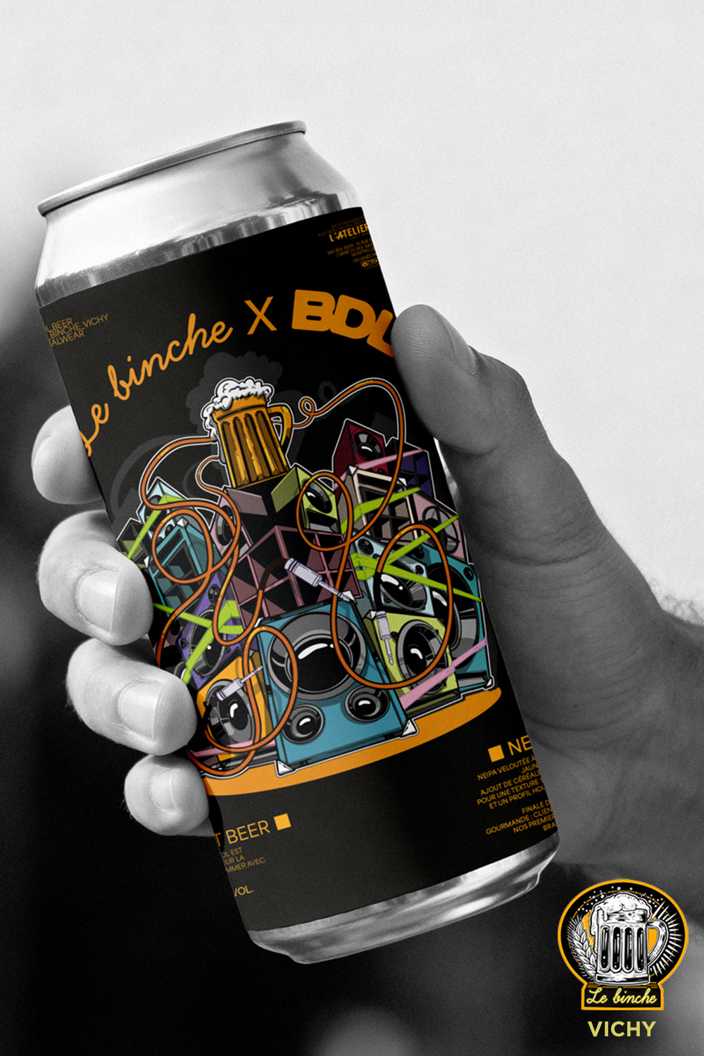 Illustration pour une canette de bière Bar LE BINCHE